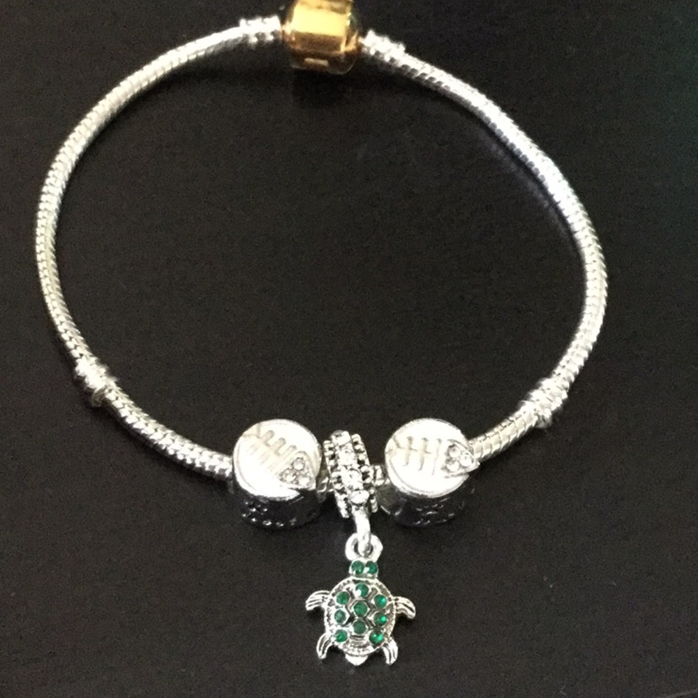 Sterling silver bracelet with charms